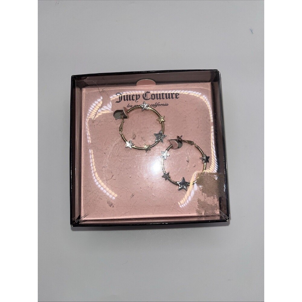NEW JUICY COUTURE oversized hoop earrings Star Decoration
